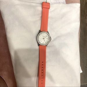 Fossil coral rubber watch